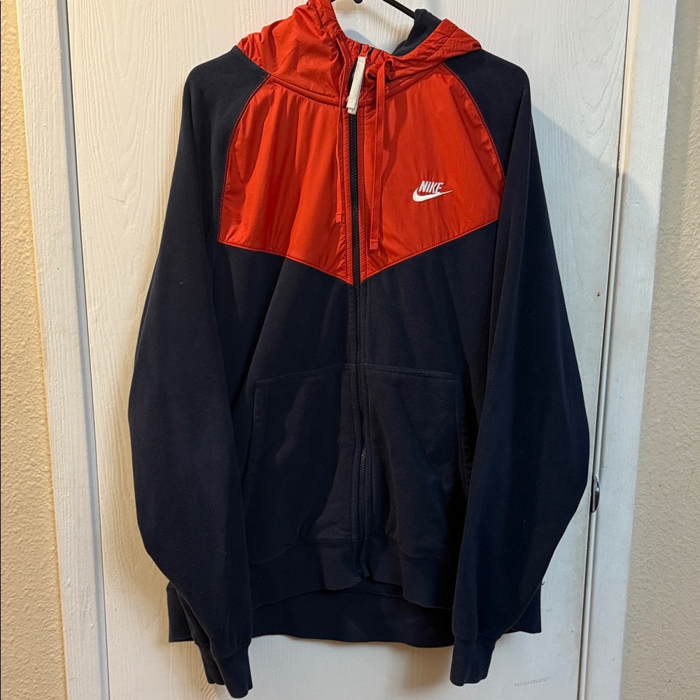 Nike Navy and Red Hooded Jacket